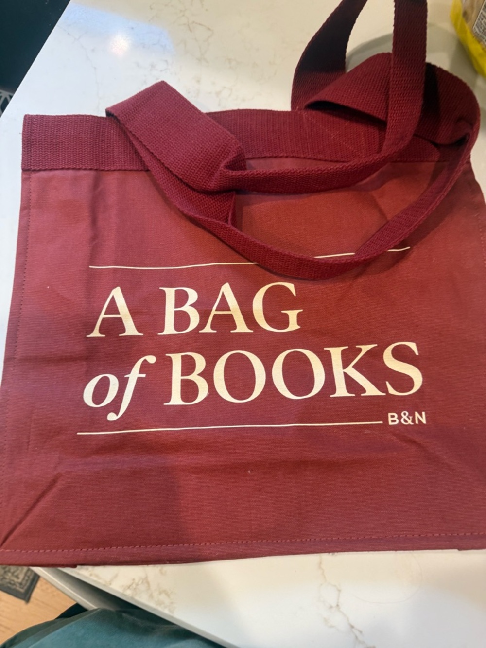 A Bag of Books Barnes & Noble Burgundy Canvas Tote